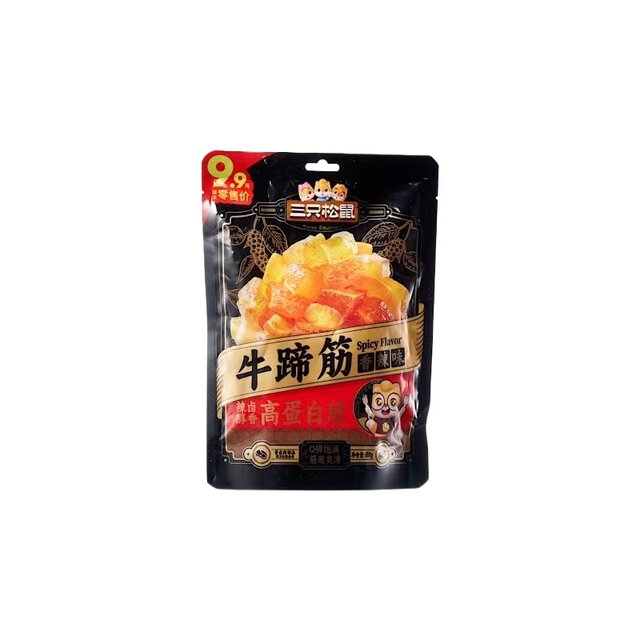 Three Squirrels Spicy Beef Tendon Snack 80g*1 Bag, a Great Value Snack for Meat Lovers