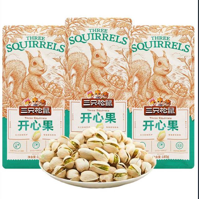 Recommended: [Three Squirrels_Pistachios 185G160Gx3] 100g Snacks Nuts Dried Fruits Roasted Seeds Leisure Snacks