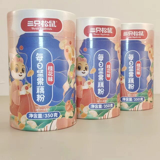 Three Squirrels Daily Nut Lotus Root Powder 350G/Canned Osmanthus-Flavored Lotus Root Powder Snack Healthy Breakfast Meal Replacement