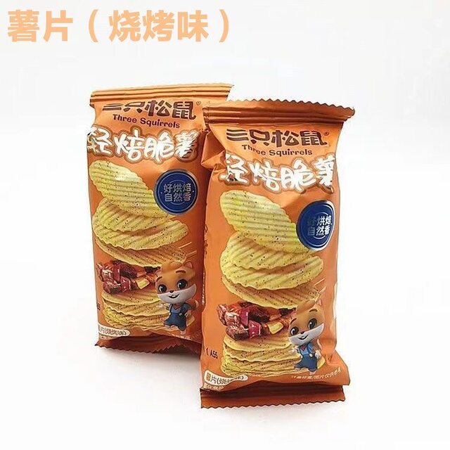 Three Squirrels Lightly Roasted Crispy Potato Chips Original Flavor Tomato Bbq Seaweed Cucumber Bulk Individually Packaged