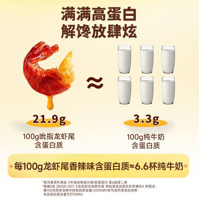 Three Squirrels Spicy Lobster Tails and Crayfish 100g - Spicy Ready-To-Eat Snack for Satisfying Cravings While Watching Shows