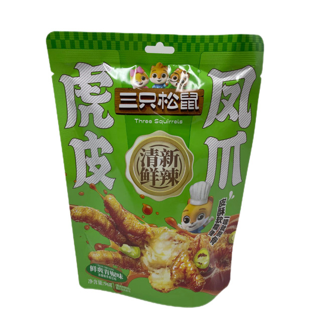 [Authentic] Three Squirrels Tiger Skin Chicken Feet Spicy Chicken Feet Fresh Green Pepper Flavor Korean Spicy Sauce Flavor