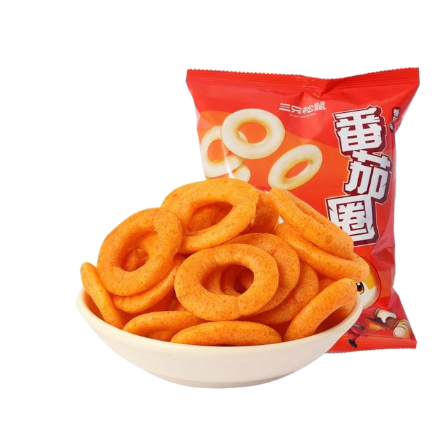 Three Squirrels Onion Rings Original Flavor 40g Bag Tomato Rings Tomato Flavor Snack Super Value Childhood Flavor