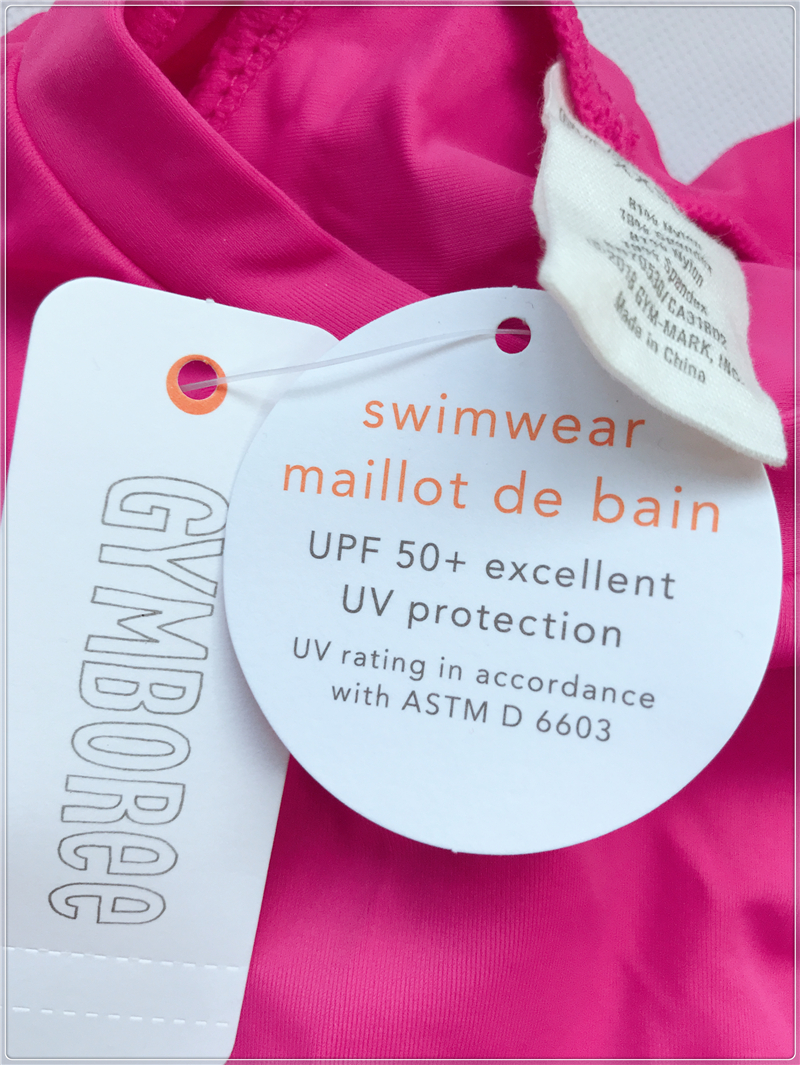 GYMBOREE Golden Baby JJ Girls Áo dài tay Chia áo tắm Kem chống nắng Rose Red Love Sailing Spot 3-1 đồ bơi trẻ em phim hoạt hình