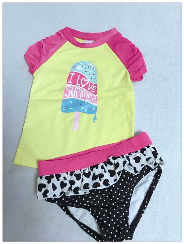 Hoa Kỳ GYMBOREE / Golden Baby Girl Split Short Tay áo chống nắng Kem vàng 4-10 tuổi