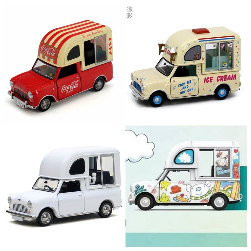 Tiny Microfilm Ice Cream Truck Mini Morris Mini Van Pickup Bigsoil 1:50 Model Car