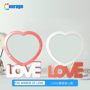 凯瑞其 Простое волшебное зеркало с теплопередачей LOVE, зеркало для макияжа, пустое зеркало, сделай сам, красная, белая фоторамка