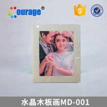 New Crystal wood engraving wooden table Crystal photo frame photo album blank personality DIY wood painting MD-001