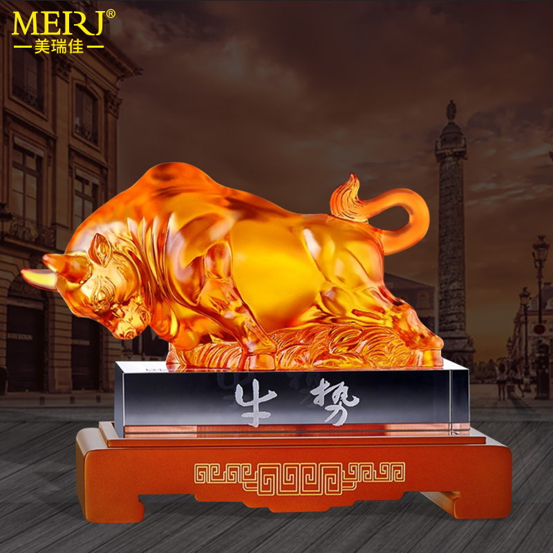 Wall Street Bullish Ornament Pioneering Bulls Send Customers Bosses Leading High-end Gifts Lucky Creative Business Gifts