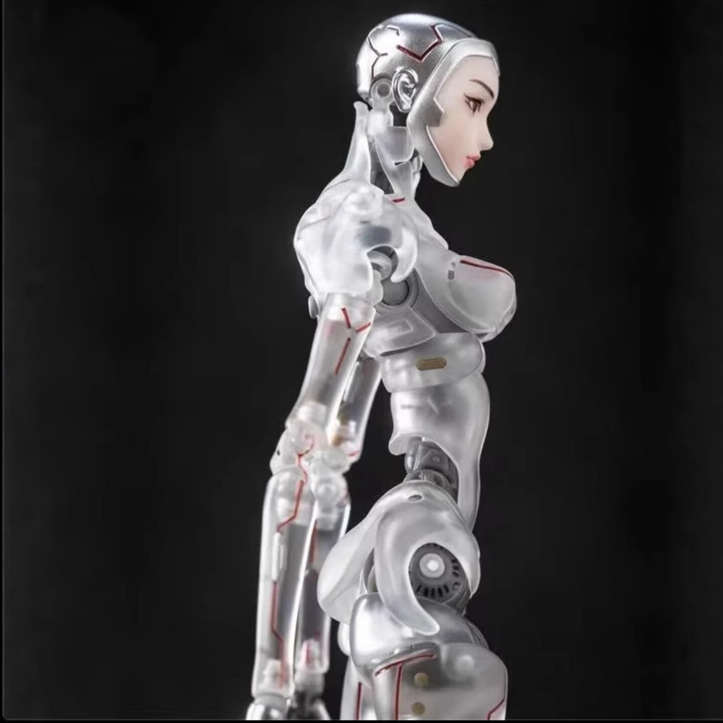 国产骨壳工坊AI代理人仕女型C1透明色1/12可动人偶，治愈系款手办收藏_
