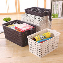 Storage basket with handle storage basket plastic hollow storage basket plastic storage basket toy basket household debris storage box basket