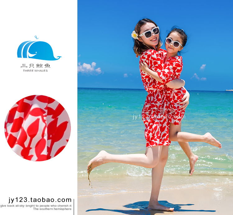 Ba con cá voi, mẹ và con gái mới, cha mẹ-con, váy đi biển, váy ngắn, một gia đình ba, nam và nữ, quần đi biển quần áo trẻ con