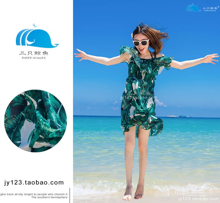 Ba con cá voi hè 2018 mới của gia đình ba mẹ con - mẹ và con gái đi biển váy hai mẹ con và quần đi biển quần legging bé gái