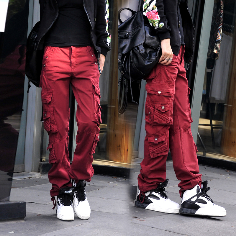 Washed Cotton Casual Long Pants 2026 Spring/Summer European and American Style Pocket Loose Cargo Pants Couple Unisex Street Dance