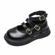 Girls' Roman leather shoes 2022 spring and autumn new black shoes children's single shoes princess shoes shallow mouth autumn girls' shoes