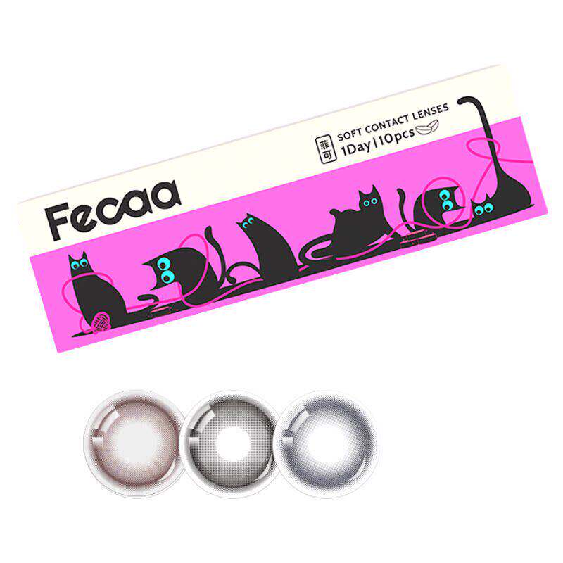 【水光感】Fecaa菲可美瞳大直径日抛10片自然紫蓝棕彩色隐形眼镜
