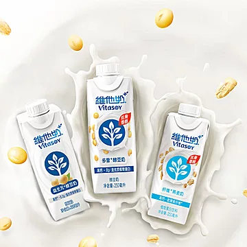 维他奶美味益生元+醇豆奶250ml*12盒