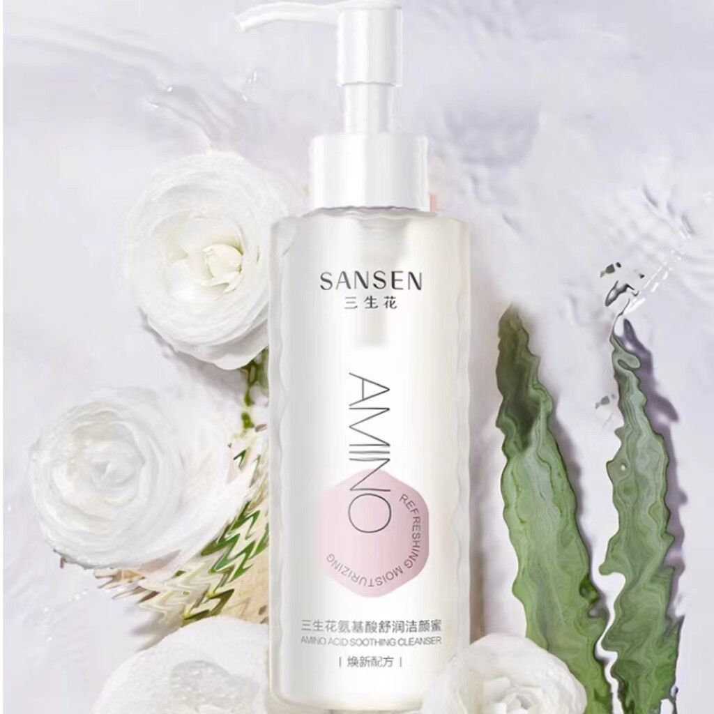 【凑单3支64.2】三生花氨基酸洗面奶160ml*3