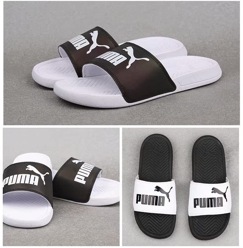 Puma Popcat Hummer Dép Nam và Nữ Laser Phản Chiếu 3 M Mùa Hè Màu Đen và Trắng Couple Giải Trí Thể Thao Giày Bãi Biển dép dr martens