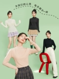 Semir, белая цветная осенняя черная шерстяная базовая приятная телу футболка, подходит для подростков, высокий воротник