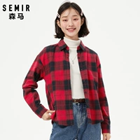 Semir, осенняя хлопковая ретро красная фланелевая рубашка, коллекция 2021