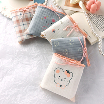 Underwear Woman Pure Cotton Medium Waist Antibacterial Cute Teenage Girl Day Department Sweet Meme Cartoon High School Students Full Cotton Breathable Triangle Pants