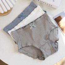 3 Pants Pure Cotton Female Mid-Waist Day Ensemble Brief Pure Color Ins Wind Student Adolescent Antibacterial Breathable Full Cotton Triangle Pants