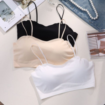 Ice silk No marks Summer lingerie Female Smear Small Harnesses Teenage Girl Students Beauty Back small chest Anti-light wrap Chest Thin