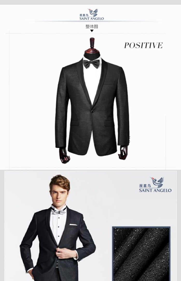 Baoxin Bird chính hãng Thời trang nam phù hợp với Set Slim Silk Wedding Suit Wool Silk Metal Buckle quần tây nam đẹp