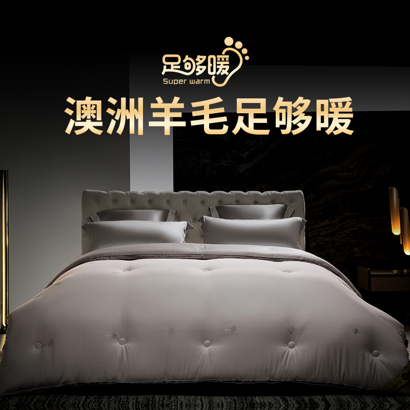 Australian Imported Wool Double Bedding Constant Temperature Partition Antibacterial Anti-Mite Quilt All Season Universal Soybean Warm Quilt Core