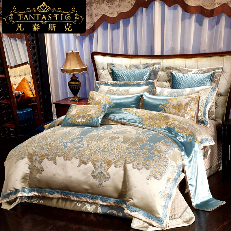 Ostyle Bed Pint Gonon Satin with four sets of bunk beds Luxurious Upscale Villa Boilerplate Room 1 8m quilt cover