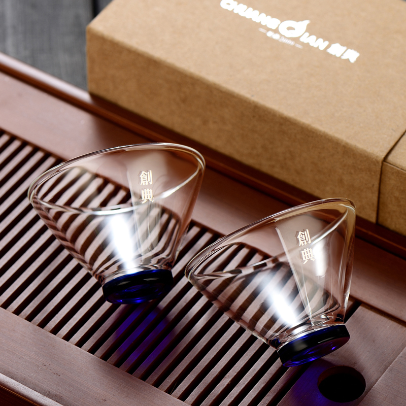 Creation-resistant glass-cup handmade small tea cup Master's cup Single cup Gongfu Tea with personal tea cup