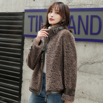 Cashmere coat womens short 2021 Winter Haining fur fur fur one granular cashmere wool style coat