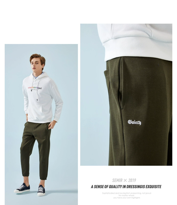 Quần Senma nam 2019 hè mới quần âu nam chân chín quần quần nam quần lửng ống quần bó sát - Quần Jogger quần âu nam đẹp