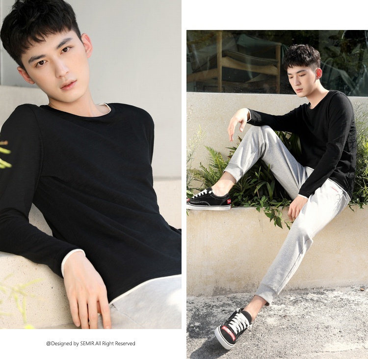 Senma quần âu nam 2018 mùa thu mới quần nam thể thao xu hướng quần ống rộng quần chân nam quần nam đẹp