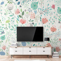 American pastoral flowers non-woven wallpaper living room TV background wall wallpaper childrens room bedroom Nordic murals