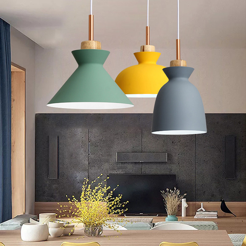 Nordic Modern Minimalist Dining Hall Chandelia Creative Trio Lamps Art Personality Bar Cafe Macaron Chandelia