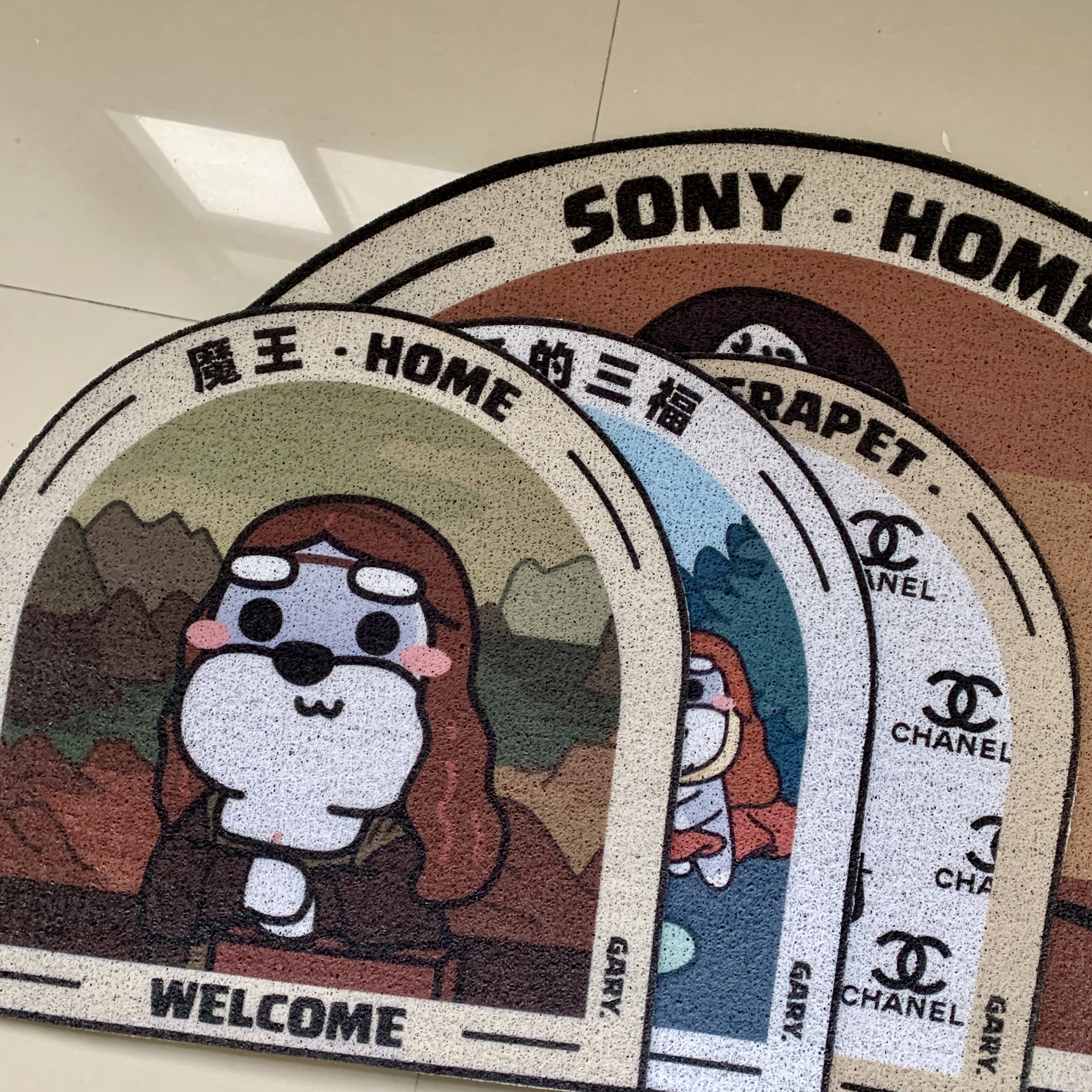 GARYBABA｜Famous Paintings Series Schnauzer Floor Mats Home Carpet Free Printing (Silk Circle Carpet)