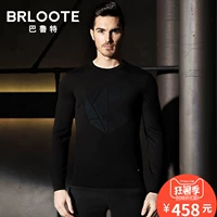 Brloote Barut nam 100% tinh khiết áo len nam Slim cổ tròn cao cổ áo len áo len áo len nam