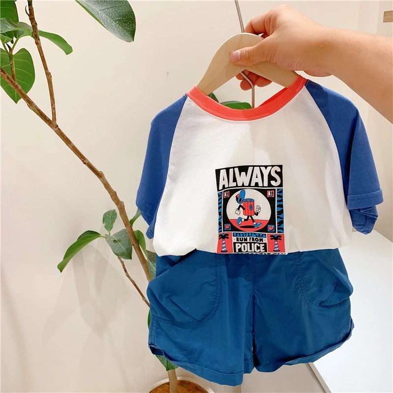 (excluding pants) AALWAYS printed T-shirt 5017 boys and girls cotton short-sleeved top summer new