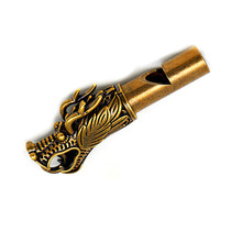 Full copper mouth whistle pure copper tap treble whistle brass dragon head whistle outdoor courtlife training pet children whistle