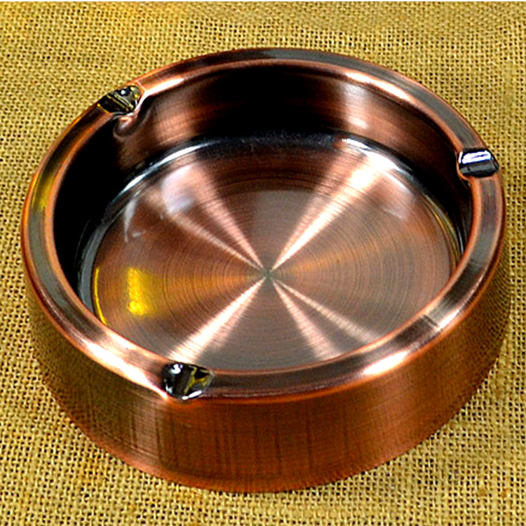 Eurostyle Retro Red Ancient Bronze Metal Tobacco Cylinder Small Number of Cigarette Ash-Ashtray Home Living Room Office Business Gift