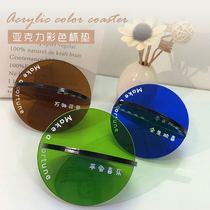 Simple ins text color acrylic round coaster creative trend planet Nordic decorative ornaments customized
