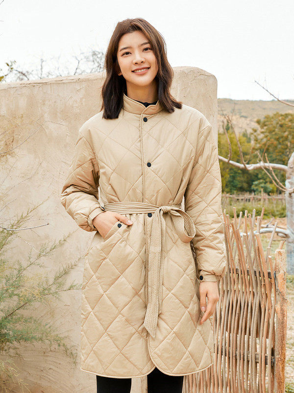 Pathfinder cotton female 21 autumn and winter outdoor fashion fit warm medium and long version cotton coat TAGJ92728