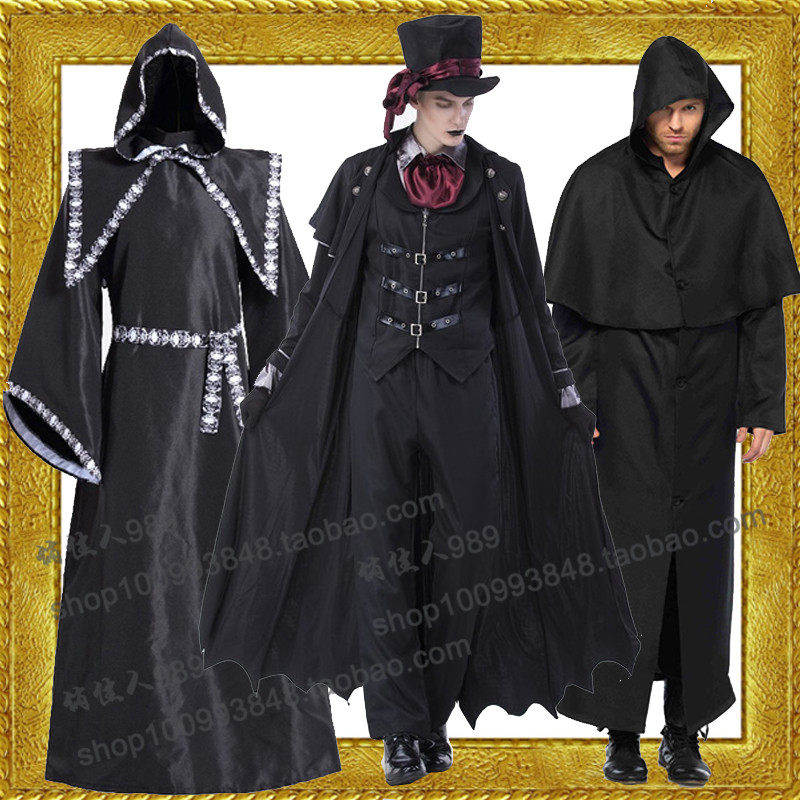 Halloween Vampire Earl Witch Cloak Costume Vampire Prince Costume Dark Night Knight Witch Ghost Bride