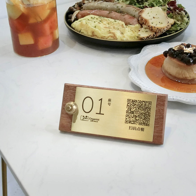Customized ins brass QR code payment code ordering code table card display card table number table card digital creative personality