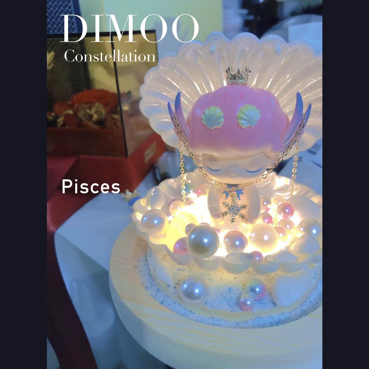 Bubble Mart dimoo constellation scene decoration material hand-made landscaping props blind box storage display glass cover