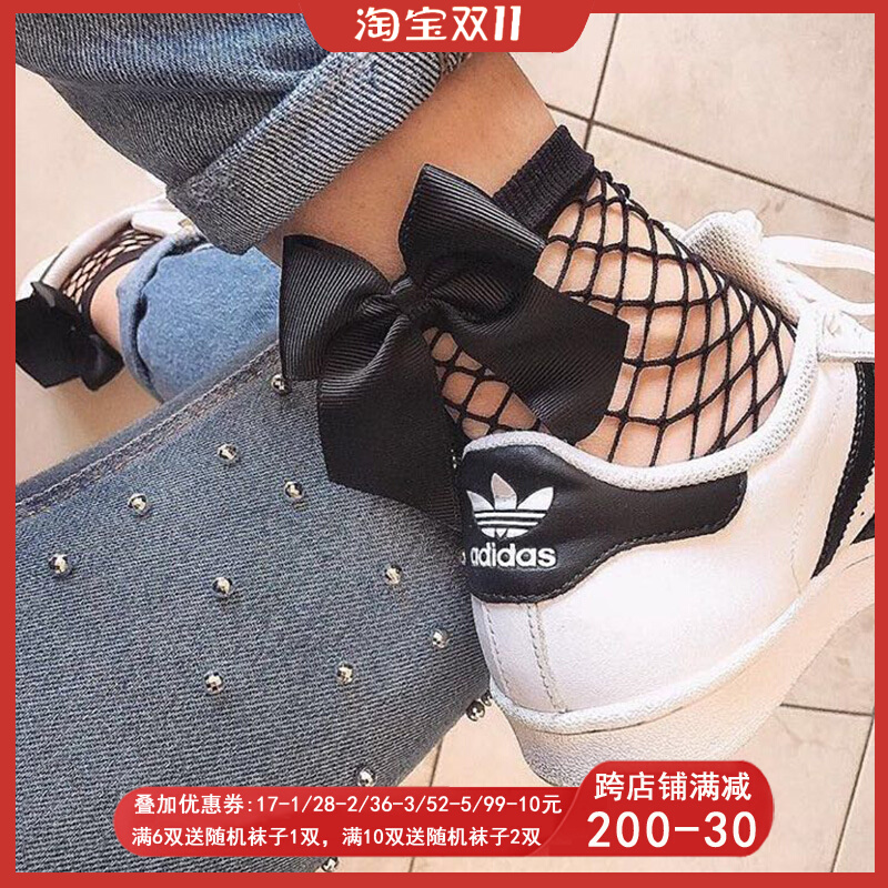 Japanese strap bow net socks female Harajuku Lolita Princess socks white Korean lace fishnet socks socks