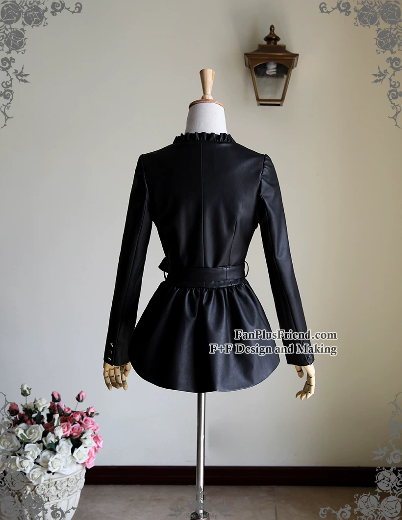 [Sale show] Luide's century lonely retro long sleeve fake 2 PU jacket