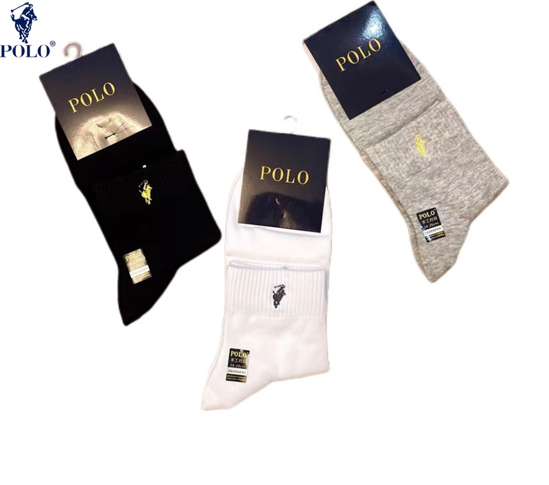 Polo Socks Men's Mid-Calf Short Socks Spring and Summer Thin Pure Cotton Deodorant Low-Cut Men's Sports Casual Short Cotton Socks